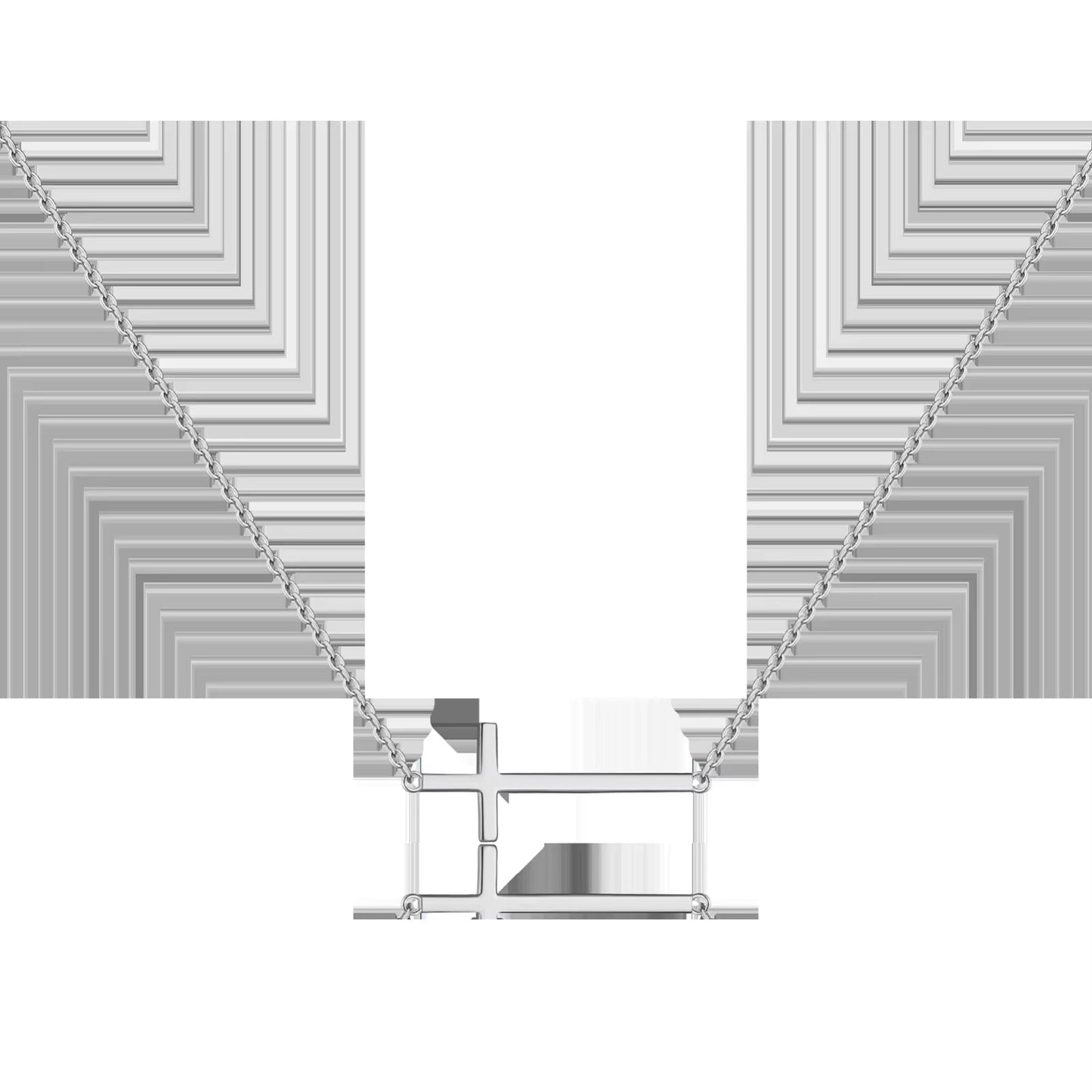 New 925 Sterling Silver Cross Simple Long Chain Adjustable Necklace 2024 Fine Luxury Women Jewelry