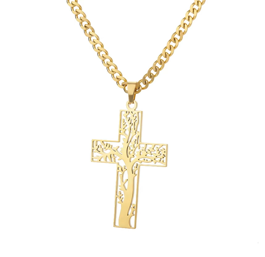 Vintage Cross Zircon Necklace – Faith Meets Timeless Elegance