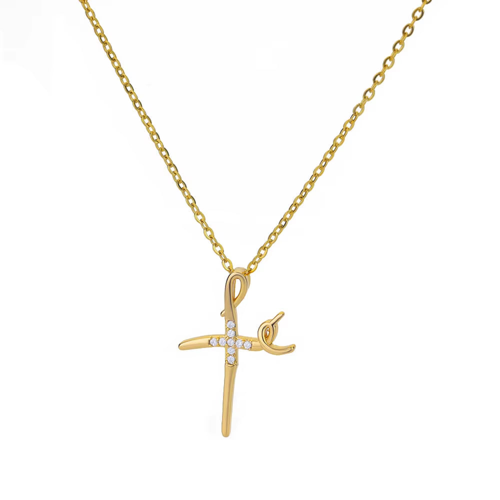 Vintage Cross Zircon Necklace – Faith Meets Timeless Elegance