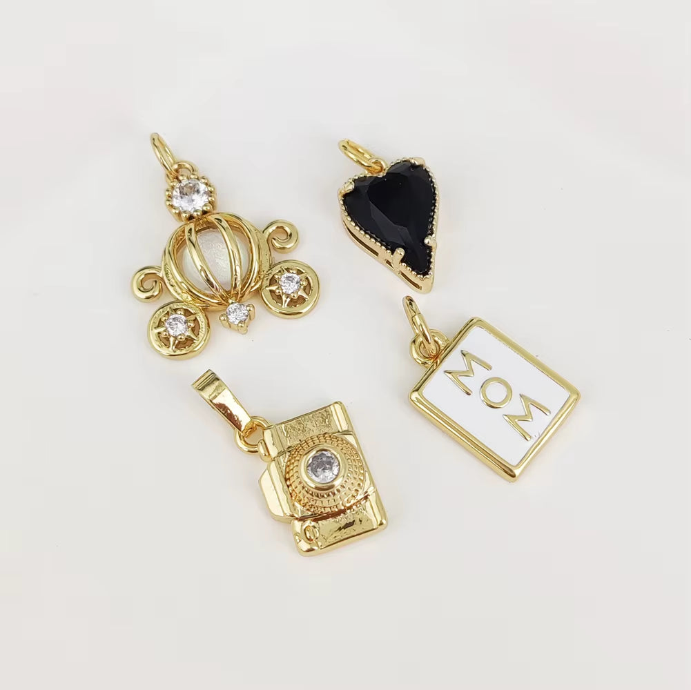 Golden Muse Charm Pendants – Personalized Sparkle with a Playful Twist